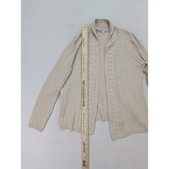 Kim Rogers Women's Cardigan Sweater Size PXL Beige Open Front - Picture 9 of 13